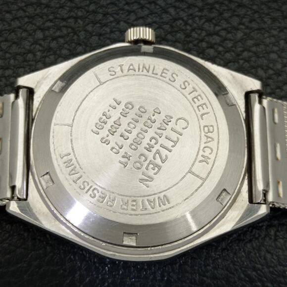 Vintage 1984 Citizen Automatic Mens Silver Watch W/daydate & Gold accents - Picture 8 of 9